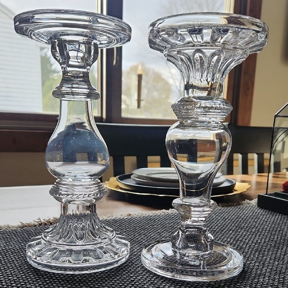 Pottery Barn Clear Glass Candle Holders - Picture 4 of 4